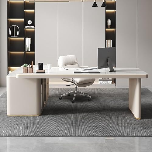 XUNTING Pc Desk Slate Office Desk Home Bedroom Study Corner Desk Modern Simple Office Desk Computer Desk Study Table(140 * 70 * 75cm)