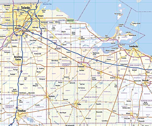 Ohio Laminated Wall Map (36” Wide x 42” high)