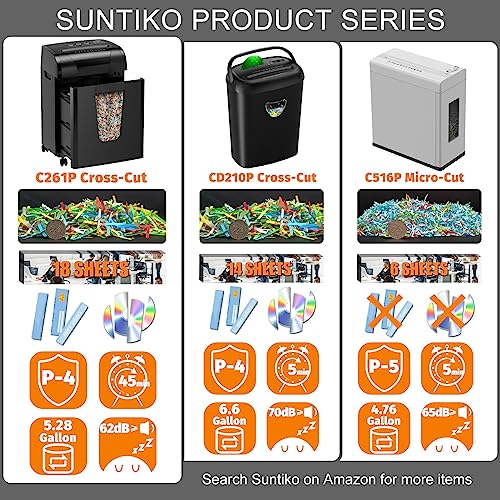Suntiko 18-Sheet Heavy Duty Cross Cut P-4 Paper Shredder