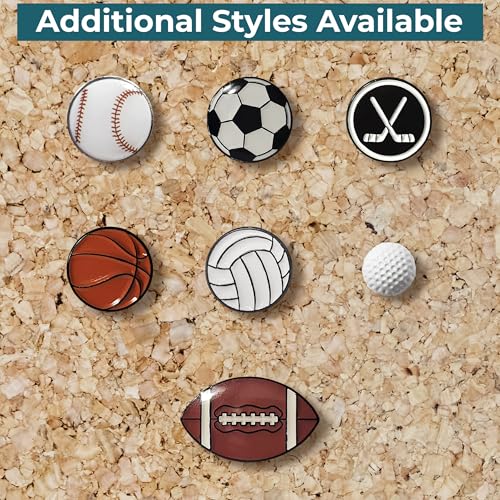 Golf Ball Push Pins for Cork Boards and Maps, Designed in The USA, Golf Ball Pins, Set of 50