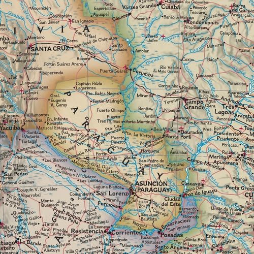 National Geographic Maps: South America Executive Wall Map - Antique Style - 32 x 25.25 inches - Front Lamination