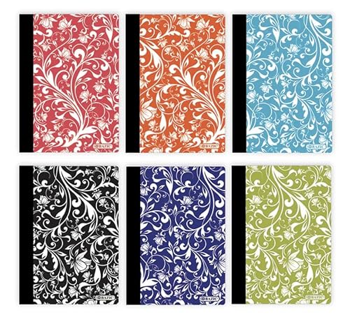 48 Pack, Floral Poly Cover Personal Composition Book 5" x 7" 80 Sheets