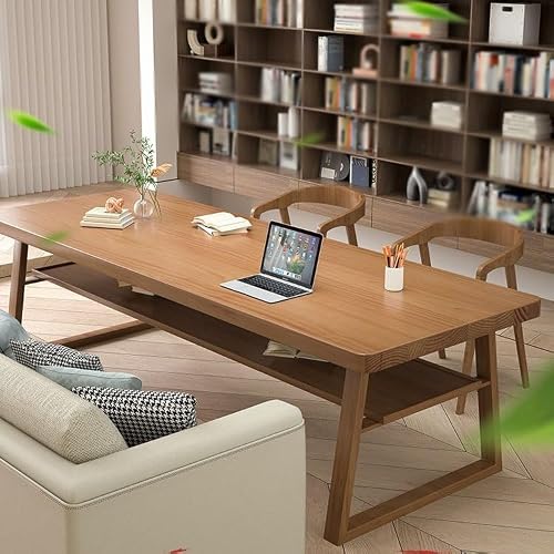 XUNTING Pc Desk Solid Wood Home Workbench Living Room Modern Simple Large Desktop Long Desk Storage Desk Computer Desk Study Table Study Table(180 * 80 * 75cm)