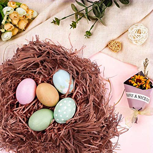 ETAZMDITE Shredded Paper for Gift Boxes, Glitter Shredded Tissue Paper For Easter Gift Filling Multicolor 22x15cm Pack Of 6(Coffee*3 Pieces,22 * 15Cm*3Pcs)