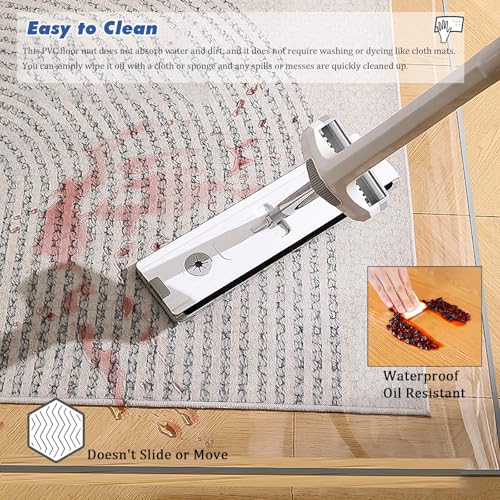 MLYAYE 3 4' 5 6 8 9' 11 12 13 15' 17 19 20 21ft Hardwood Floor Protector Mat Clear, Under Office Chair Non-Slip Plastic Carpet for House/Kitchen, Transparent Ground Runner Protec