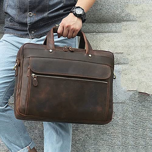 Marycan Messenger Bag, 15.6 inch Leather Messenger Bag Genuine Leather Briefcase for Men Large Satchel Shoulder Bag Rugged Leather Computer Laptop Bag(Size:39 * 12.5 * 30cm)