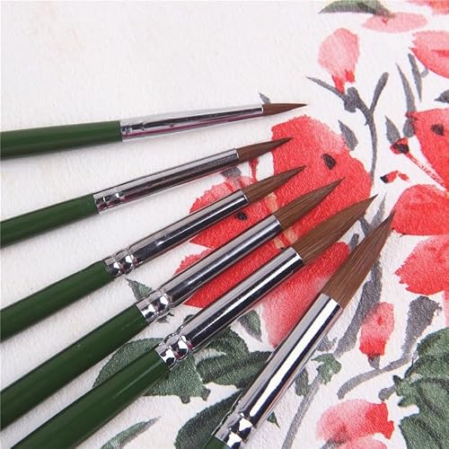 UOHLCX HBJWOV 6pcs/Set Hard Pig 's Bristles Artist Oil Painting Brushes Long Shape Painting Brush Set Drawing Art Supplies