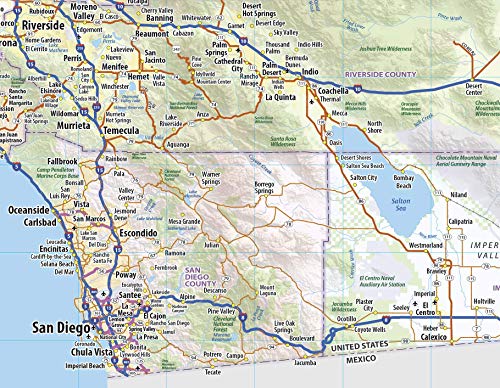 Topographics California Laminated Wall Map (36' x 41')