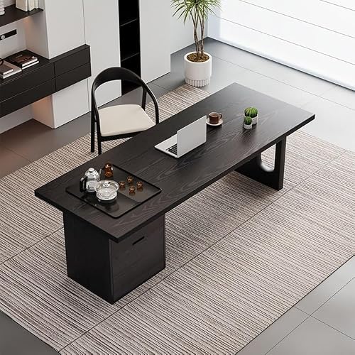 LINKIO Home Office Desks Simple Solid Wood Boss Office Tea Table, Suitable for Small-Sized Tea Table for Negotiation and Work, Home Living Room Study Furniture Computer Table Desk(200x80x75cm)