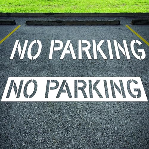 Washable Parking Restriction Templates 12Inch High Flexible Silicone Drawing Stencil for Outdoor Pavement Marking Large Letter Stencil Templates