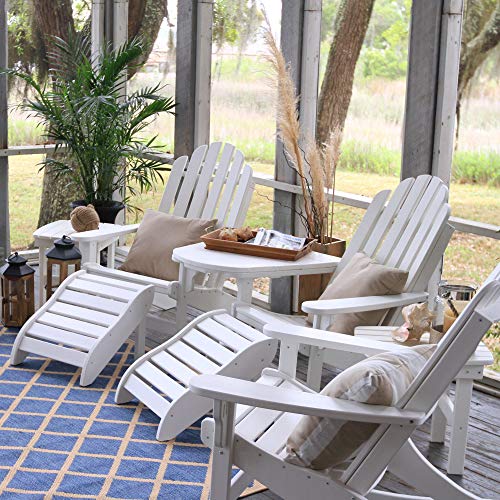 Original Pawley's Island White Essentials Adirondack Footrest, Handcrafted in The Carolinas, Eco-Friendly DURAWOOD, Stainless Steel Hardware & Fit N Finish Design