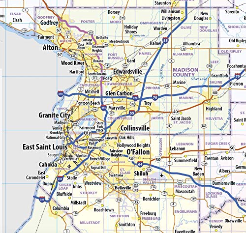Illinois Laminated Wall Map (36” Wide x 58” high)
