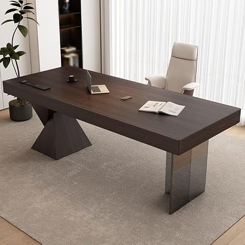 LINKIO Home Office Desks Acrylic Solid Wood Desk Home Boss Desk Sofa Back Long Desk Computer Table Desk(160x70x75cm)