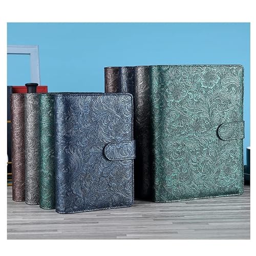 GFHSKRPL A6/A5 Vintage Embossed PU Leather DIY Binder Notebook Cover Diary Agenda Planner Paper Cover School Stationery(D,A6)