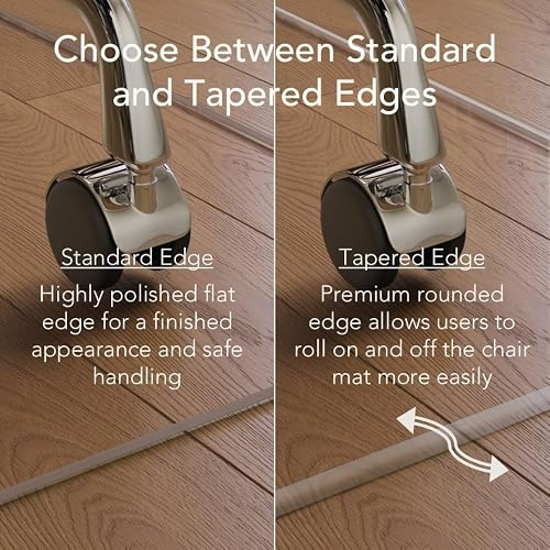 Modern Chair Mat Co. Office Desk Glass Chair Mat - Ultra-Clear Tempered Glass - Easy Glide - Protects Carpet and Hardwood Floors - 42" x 48"