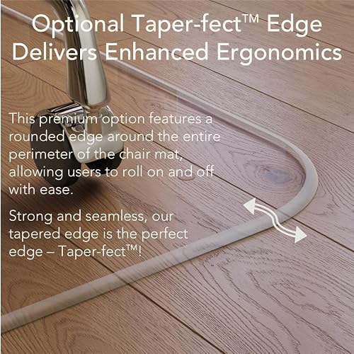 Modern Chair Mat Co. Office Desk Glass Chair Mat - Ultra-Clear Tempered Glass - Easy Glide - Protects Carpet and Hardwood Floors - 45" x 53" Tapered Edge