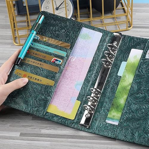 GFHSKRPL A6/A5 Vintage Embossed PU Leather DIY Binder Notebook Cover Diary Agenda Planner Paper Cover School Stationery(A,A6)