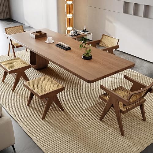 LINKIO Home Office Desks Solid Wood Large Board Creative Tea Table, Boss Office Tea Making Reception Table, Suitable for Home Living Room, Company Meeting Room Computer Table Desk(180x80x75cm)