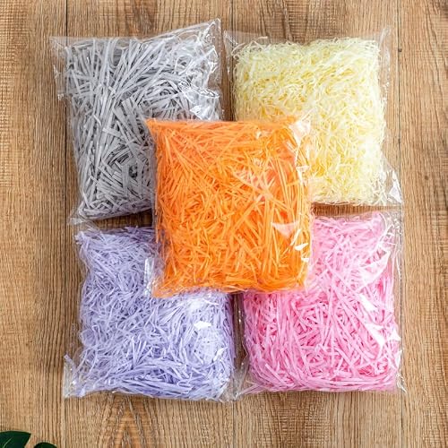 ETAZMDITE Shredded Paper for Gift Boxes, Glitter Shredded Tissue Paper Crinkle Cut Gift Filler Lightweight Multicolor 160-500g(Champagne,200g)