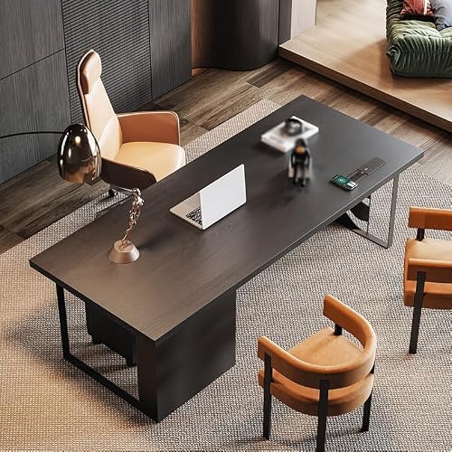 BGGJJ Computer Desk Solid Wood Computer Desk Modern Simple Study Office Writing Home Desk with Drawers(180cm)