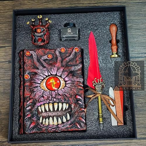 Sage's Portal Eye Tyrant Notebook for TTRPG DND Dungeons and Dragons Sketchbook Diary Journal (Notebook Gift Set, Red Eye Tyrant)
