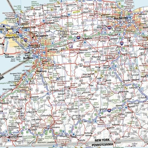 Mapping Specialists Northeastern United States Wall Map - 60" x 42" Laminated Full Color Road Map