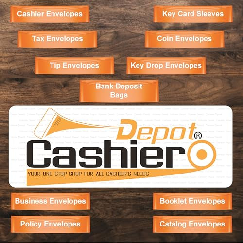 200 Cashier Depot - 10 x 15 Inch Clear Twin-Pocket Tamper Evident Bank Deposit Bags with Serialized Numbering, Barcode, VOID Closure Tape for Banks and Retail, 200 Count