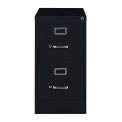 CommClad 25" Deep Commercial 2 Drawer Letter Size High Side Vertical File Cabinet - Black