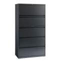 Hirsh Industries Lateral File Cabinet, 5 Drawers, Charcoal, 36" x 18.62" x 67.62