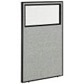 Global Industrial Office Partition Panel 36-1/4"W x 60"H with Partial Window, Gray