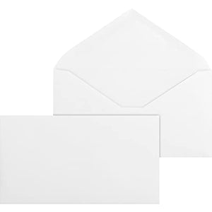 #6-3/4 White Wove V-Flap Envelopes, 3-3/5" W x 6-1/2" L, 24lb. - 5,000 Pack