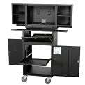 Global Industrial Fold Out Computer Security Cabinet, Mobile, Metal, Black, Assembled