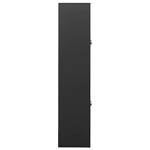 HLELU Steel Office Storage Cabinet 35.4 x 15.7 x 70.9 inches - Lockable, Durable, Anthracite Color