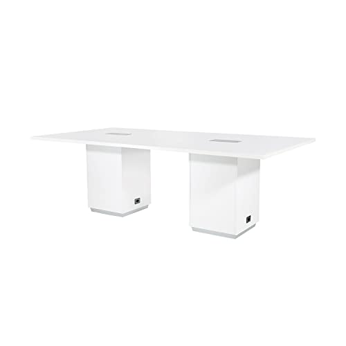 Generic Conference Room Table 8 ft White Modern Executive Rectangle Shaped - 96''L x 48''W x 30''H