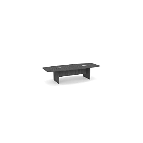 Generic 10 ft Modern Executive Boat Shaped Conference Room Table - Espresso Wood
