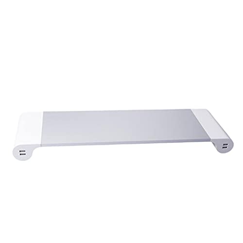 YFSDX Computer Screen Riser with Double-Sided USB Keyboard Rack, Desk Display Vertical Organizer Desktop Shelf
