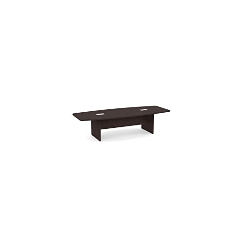 Generic 10 ft Modern Executive Boat Shaped Conference Room Table - Espresso Wood