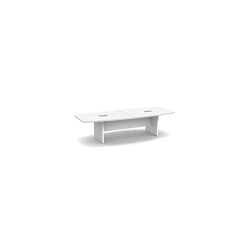 Generic 10 ft Modern Executive Boat Shaped Conference Room Table - Espresso Wood