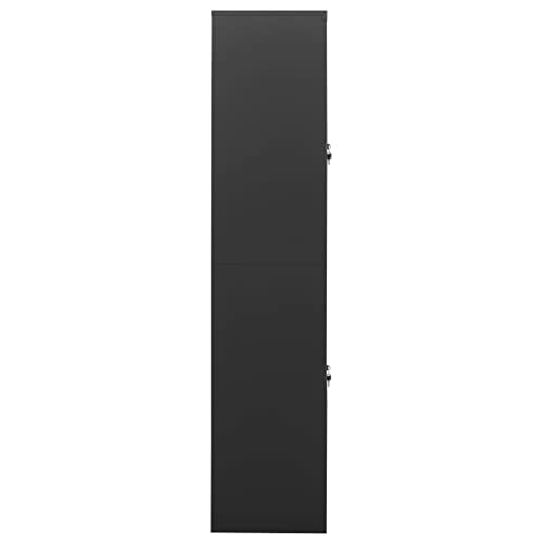 YITHOPI Metal Storage Sideboard Cabinet with Doors and Shelves - Anthracite Steel 35.4"x15.7"x70.9