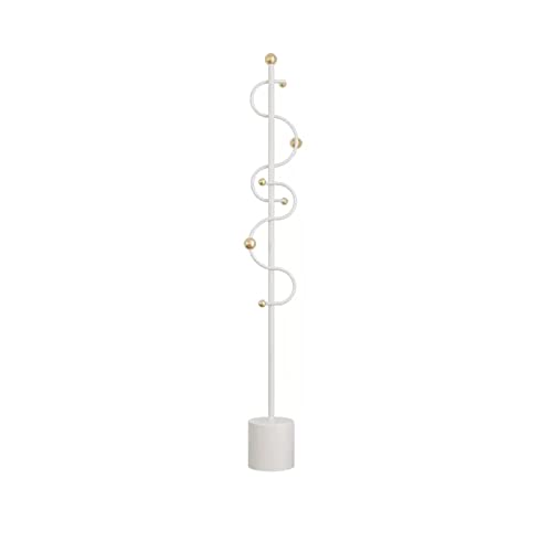 BinOxy Freestanding Coat Rack - Gold Coat Stand for Bedroom, Living Room, and Hotel Entryway