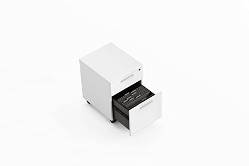 BDI Furniture Linea Office 6227 Mobile File Pedestal, Satin White