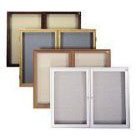 2 Door Enclosed Bulletin Board Frame Finish: Satin, Surface Color: Gray, Size: 4' H x 5' W