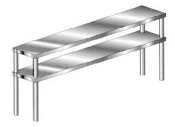 Aero Stainless Steel Table Mounted Double Overshelf