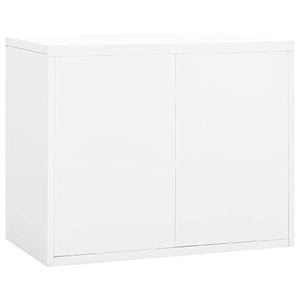 SLGSDMJ White Steel Filing Cabinet with 2 Drawers and Lock 35.4"x18.1"x28.5