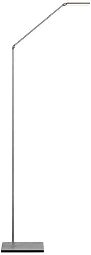 Possini Euro Design Bentley Modern Minimalist LED Task Floor Lamp 61" Tall Silver Aluminum - Adjustable Touch On/Off - Bright Lighting for Living Room, Bedroom