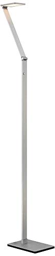 Possini Euro Design Bentley Modern Minimalist LED Task Floor Lamp 61" Tall Silver Aluminum - Adjustable Touch On/Off - Bright Lighting for Living Room, Bedroom