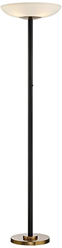 Possini Euro Design Meridian Light Blaster™ Torchiere Floor Lamp LED 72" - Black Antique Brass