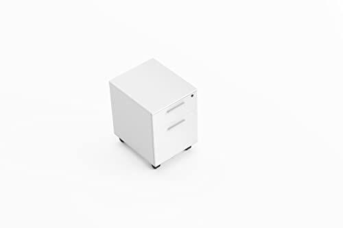 BDI Furniture Linea Office 6227 Mobile File Pedestal, Satin White