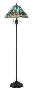 Quoizel TF1508FVB King Tiffany Dragonfly Floor Lamp, 2-Light, 200 Watts, Vintage Bronze (62" H x 18" W)