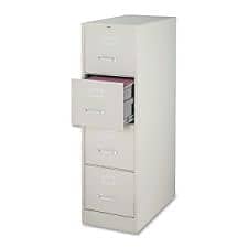 Lorell 4-Drawer Vertical File Cabinet, 18x26.5x52-Inch, Light Gray